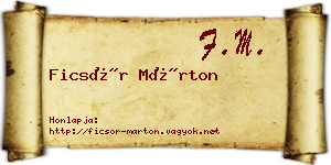Ficsór Márton névjegykártya