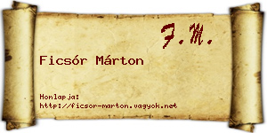 Ficsór Márton névjegykártya