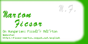 marton ficsor business card